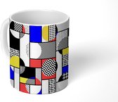 Mok - Kubisme - Mondriaan - Kunst - Oude meesters - Mokken - 350 ML - Beker - Uitdeelcadeautjes