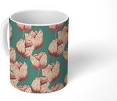 Mok - Patronen - Vintage - Tulp - Bloemen - Mokken - 350 ML - Beker - Uitdeelcadeautjes