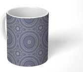 Mok - Abstract - Blauw - Mandala - Mokken - 350 ML - Beker - Uitdeelcadeautjes
