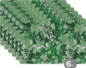 Placemat - Placemats kunststof - Patronen - Groen - Camouflage - 45x30 cm - 6 stuks - Hittebestendig - Anti-Slip - Onderlegger - Afneembaar