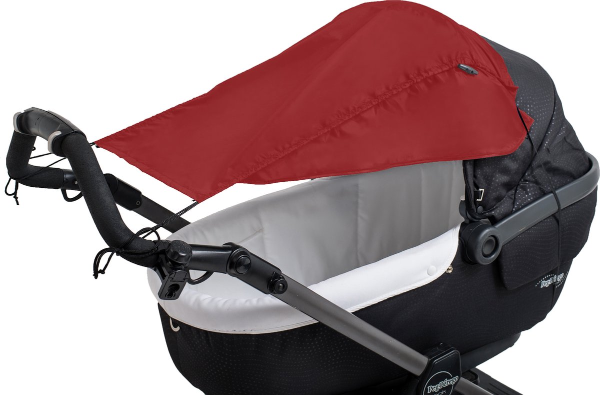 Altabebe - Universele UV-zonnescherm met zijkanten voor kinderwagens - Rood - maat Onesize