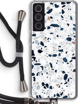 Case Company® - Samsung Galaxy S21 FE hoesje met Koord - Terrazzo N°1 - Telefoonhoesje met Zwart Koord - Bescherming aan alle Kanten en Over de Schermrand