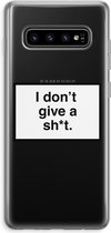 Case Company® - Samsung Galaxy S10 Plus hoesje - Don't give a shit - Soft Cover Telefoonhoesje - Bescherming aan alle Kanten en Schermrand