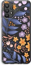 Case Company® - Samsung Galaxy A32 4G hoesje - Flowers with blue leaves - Soft Cover Telefoonhoesje - Bescherming aan alle Kanten en Schermrand