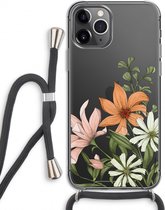 Case Company® - iPhone 11 Pro hoesje met Koord - Floral bouquet - Telefoonhoesje met Zwart Koord - Extra Bescherming aan alle Kanten en Over de Schermrand
