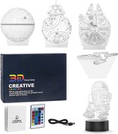 3D-lamp Star Wars, nachtlampje, speelgoed, 16 kleuren 5 patronen met afstandsbediening