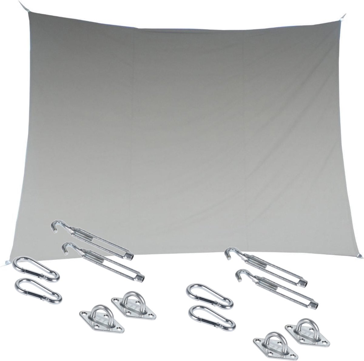 Premium kwaliteit schaduwdoek/zonnescherm Shae rechthoekig beige 3 x 4 meter - inclusief bevestiging haken set