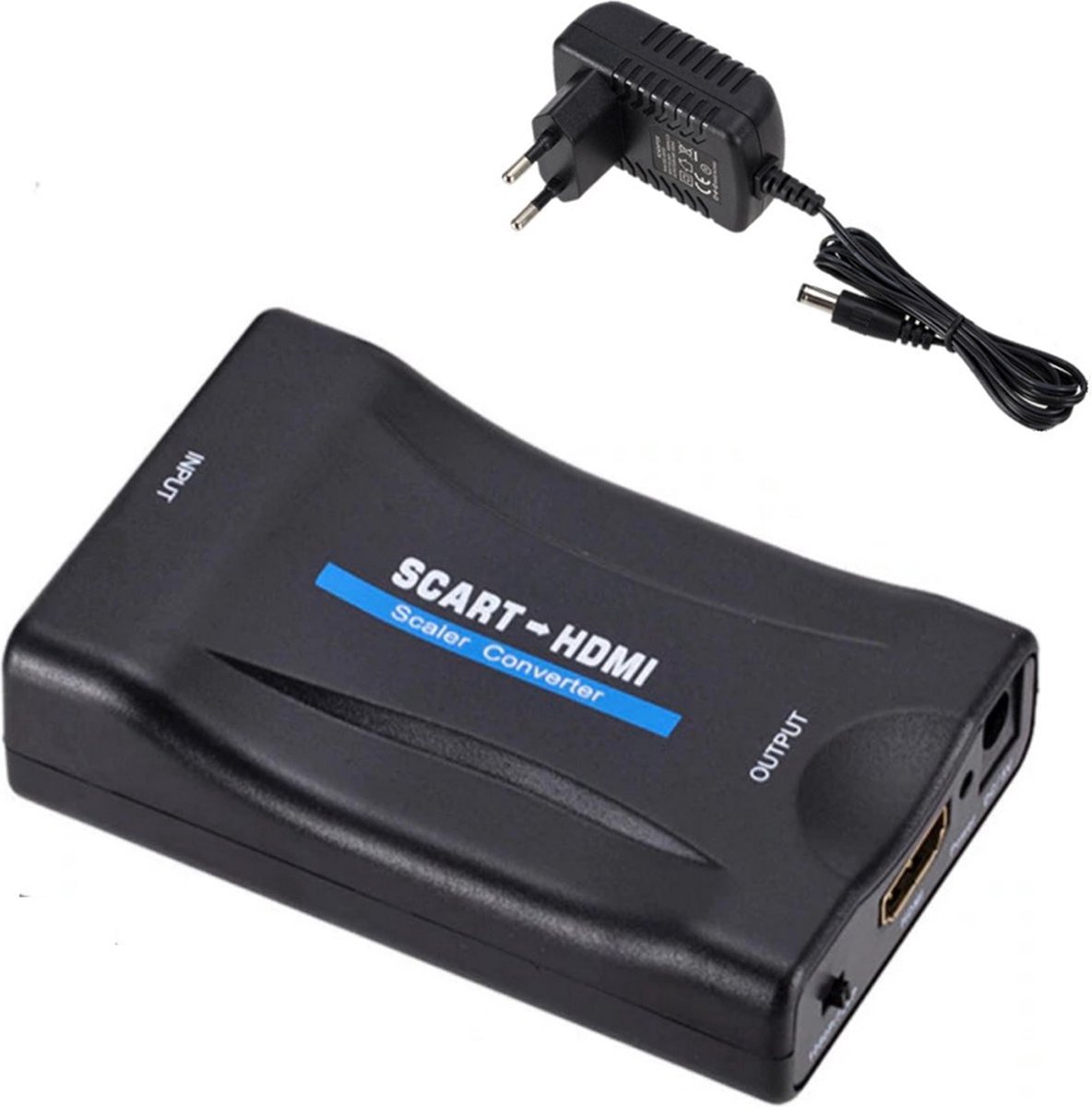 Video converter - Scart naar HDMI - Converter met kabel - Adapter - Omvormer - Voor televisie - Full HD - 720P / 1080 P - zwart