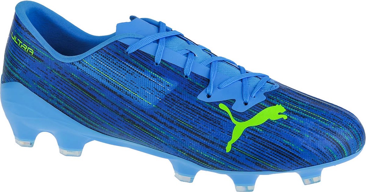 Puma Ultra 2.2 FG/AG voetbalschoenen voor mannen in blauw, maat 44,5, met synthetisch materiaal en kurken zolen.