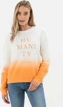 camel active Sweatshirt met geplaatste afdruk - Maat womenswear-XL - Oranje-Wit