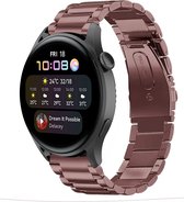 Stalen Smartwatch bandje - Geschikt voor  Huawei Watch 3 - Pro stalen band - brons-goud - Strap-it Horlogeband / Polsband / Armband