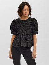 Top VMLIVA 2/4 O-NECK PUFF TOP SB1 Black