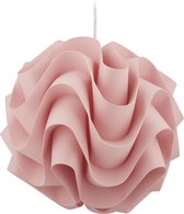 Relaxdays hanglamp stof - ronde pendellamp design - plafondlamp woonkamer - slaapkamer - roze