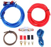 Encore - Ensemble de câbles Audio pour voiture - Universel - pour amplificateur et subwoofer - Câble - Set de Câblage - 1000W - Rouge et Blauw
