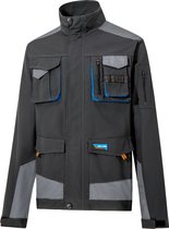 DEXTER - werkjas - multifunctioneel getailleerd jack - heren/dames - maat M - 9 zakken - beschermjas - 280gr/m² - katoen - polyester - zwart - grijs