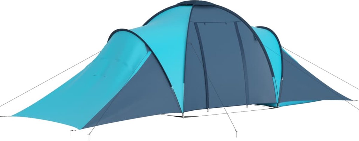 vidaXL Tent 6-persoons blauw en lichtblauw | bol.com