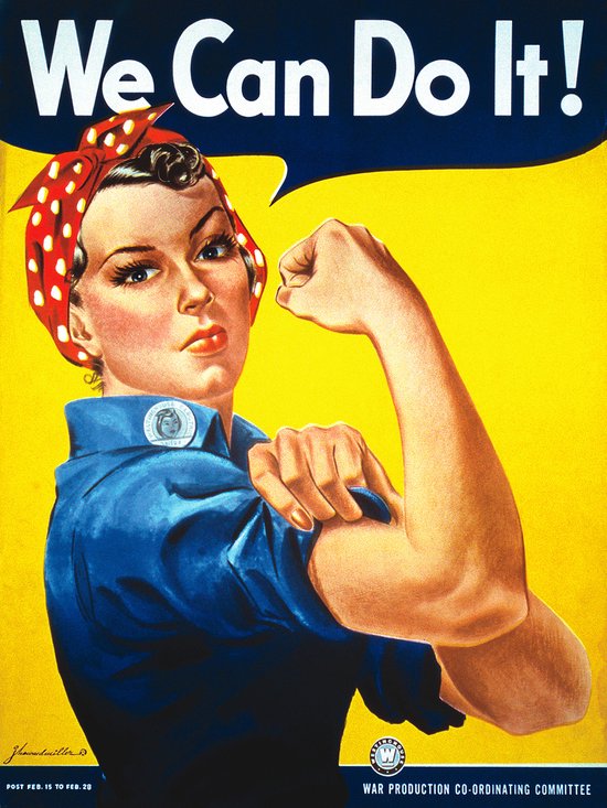 Poster - We can do it, Rosie the Riveter, Klassieke poster, incl bevestigingsmateriaal