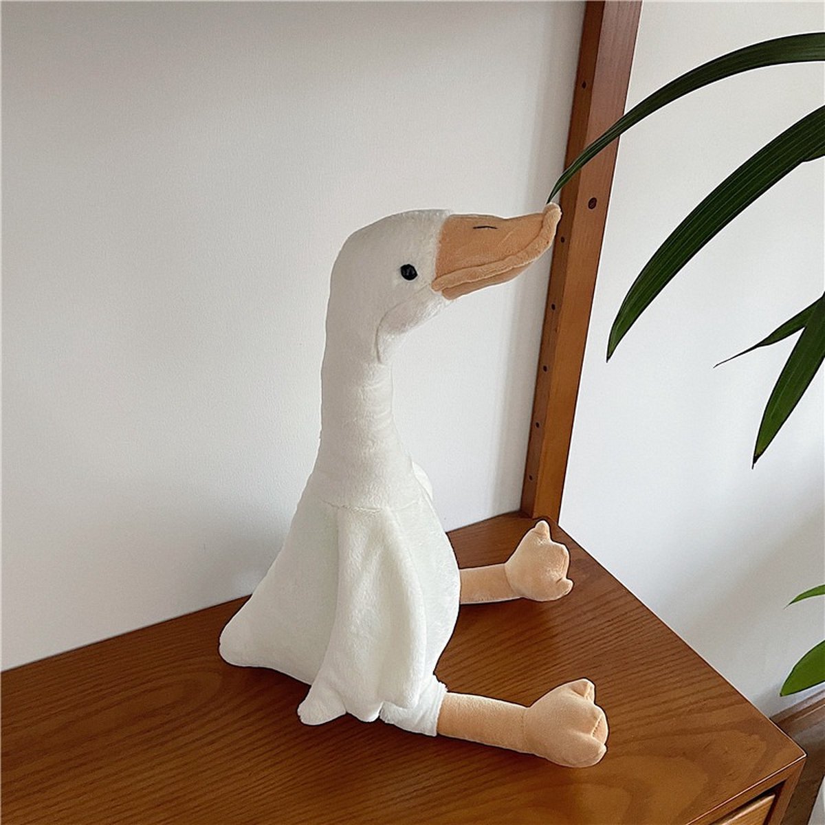 Gans Knuffel, Zachte Schattige Witte Gans Knuffels Pop Sierkussen Verjaardagscadeau voor Kinderen Pluche speelgoed (1,9 m
