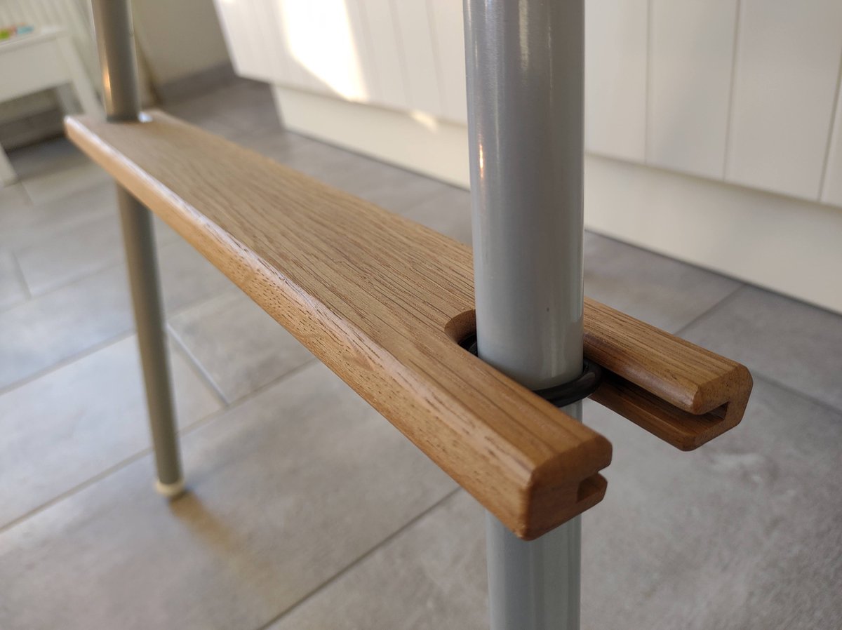 Voetensteun voor IKEA ANTILOP kinderstoel - 100% hergebruikt eikenhout – foto 5