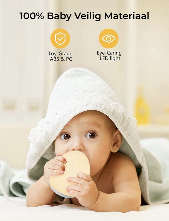 Oplaadbaar Nachtlampje Voor Kinderen - Warm Wit - Nachtlampje Baby - Dimbaar en Draadloos - Timer- en geheugenfunctie - USB Oplaadbaar Nachtlampje Volwassenen