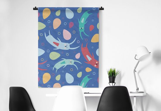 Tapisserie - Tapisserie - Lapins - Pastel - Arc-en-ciel - Motifs - 90x120 cm - Tapisserie