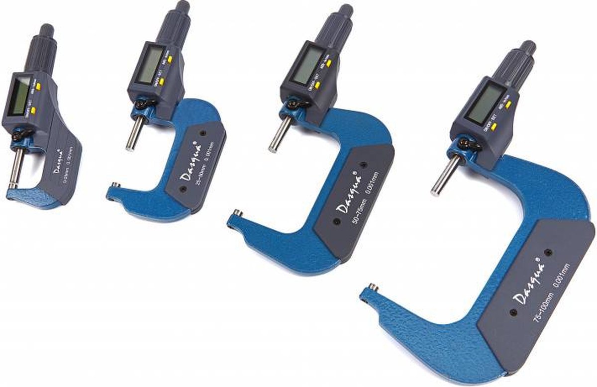 Dasqua digitale buiten micrometer - 50-75 mm - roestvrij staal - mm en inch functie