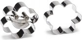 uitsteekvormen Bloem 6 cm RVS zilver 2-delig