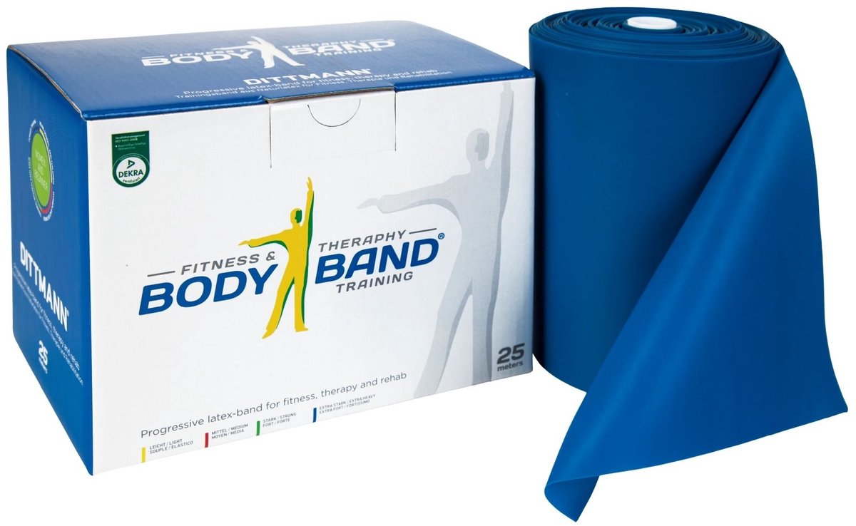 Fitness elastiek 25 meter - Extra zwaar - Body-Band - Weerstandsband - Resistance band - Professionele kwaliteit - Extra grote en voordelige rol