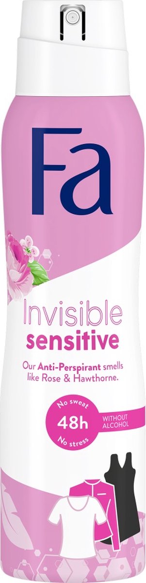 Fa - Invisible Sensitive Rose & Hawthorne Anti-Perspirant - Spray Antiperspirant