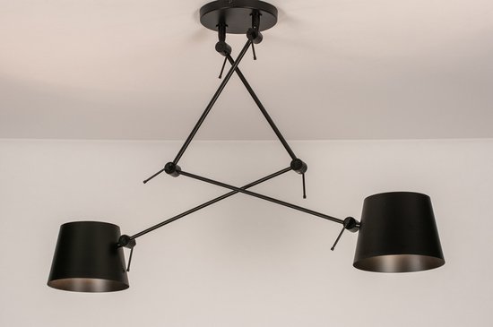 Lumidora Hanglamp 74291 - 2 Lichts - E27 - Zwart - Metaal
