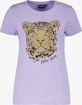 TwoDay dames T-shirt met tijgerkop - Paars - Maat XL
