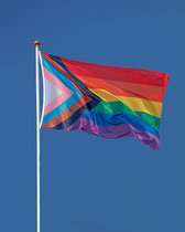 Drapeau Pride LGBTQ - Drapeau arc-en-ciel LGBTQ Pride - 90x150cm - Drapeau de la Pride - Couleurs originales - Anneaux de Bagues de montage de qualité supérieure - Drapeaux de la fierté