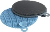 spons 12 cm siliconen blauw/grijs 2 stuks