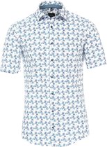Korte Mouw Overhemd Bloemen Print Heren Blauw Venti - M