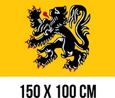 Vlag Vlaamse Leeuw | Vlaanderen | 150 x 100 cm | Vlaams Belang | NVA | België | Print op materiaal van gerecycleerde PET flessen | Duurzaam | Ecologisch | Met band, koord en lus