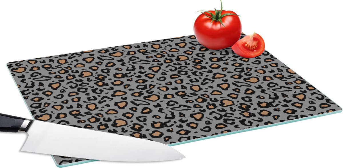 Glazen Snijplank - 39x28 - Panter - Patronen - Dieren - Snijplanken Glas