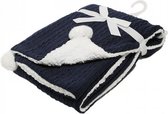 kabeldeken Pompom 75 x 90 cm navy