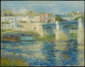 Kunst: Pierre-Auguste Renoir, Bridge at Chatou, c. 1875, Schilderij op canvas, formaat is 100X150 CM