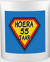 Akyol - Hoera 55 jaar Mok met opdruk - verjaardag cadeau - Jarige - leuk kado om te geven - 350 ML inhoud