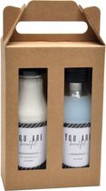 giftset Message on a bottle blauw 2-delig