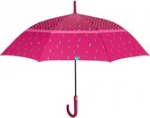 paraplu dames 102 cm microvezel roze/rood