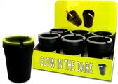 Auto-asbak/peuken-beker - glow in the dark - display (12-stuks)