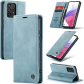 Casemania Hoesje Geschikt voor Samsung Galaxy A52 & A52S Aqua Blue - Portemonnee Book Case