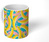 Mok - Koffiemok - Design - Fruit - Banaan - Geel - Roze - Mokken - 350 ML - Beker - Koffiemokken - Theemok