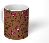 Mok - Koffiemok - Design - Bloem - Art Nouveau - Mokken - 350 ML - Beker - Koffiemokken - Theemok