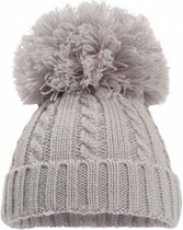 babymuts Elegance pompom acryl grijs maat M