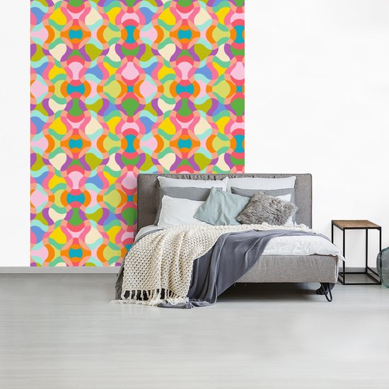 Behang - Fotobehang Design - Abstract - Kleuren - Retro - Breedte 180 cm x hoogte 220 cm