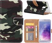 Samsung Galaxy J4+ (Plus) 2018 Camouflage Boek hoesje met Pasjesruimte