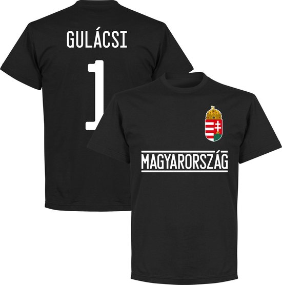 Hongarije Gulácsi 1 Team T-Shirt - Zwart - XXXXL