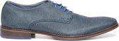 Sacha - Heren - Derby veterschoenen met lizard print blauw - Maat 41